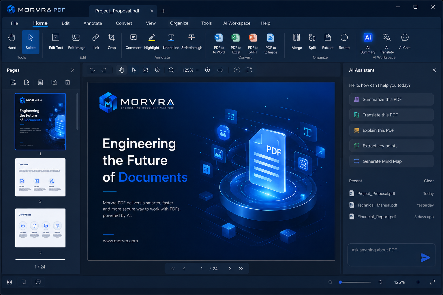 Morvra admin console preview